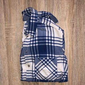American Eagle Blue Boyfriend Fit Flannel